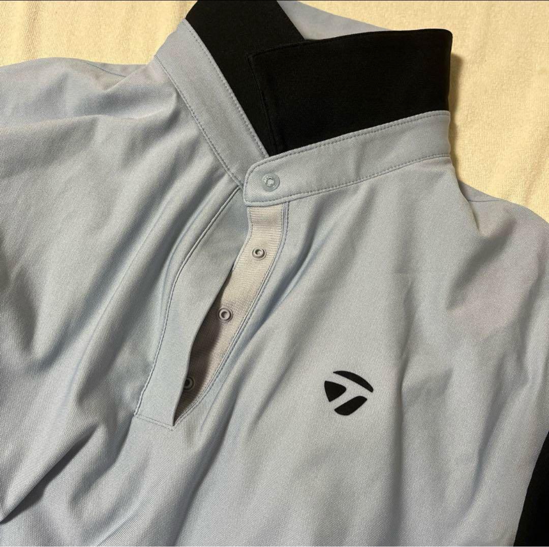 TaylorMade 長袖ポロシャツ グレー/黒L size