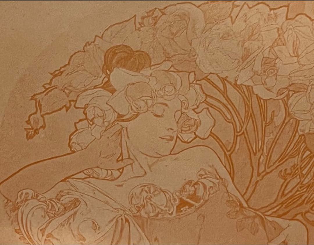 アルフォンス・ミュシャ装飾パネル1900 オリジナルリトグラフ