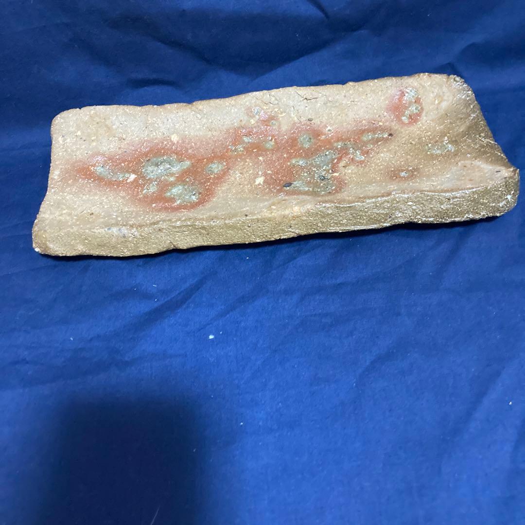 國吉清尚　焼き締め珊瑚紋　板皿　向付