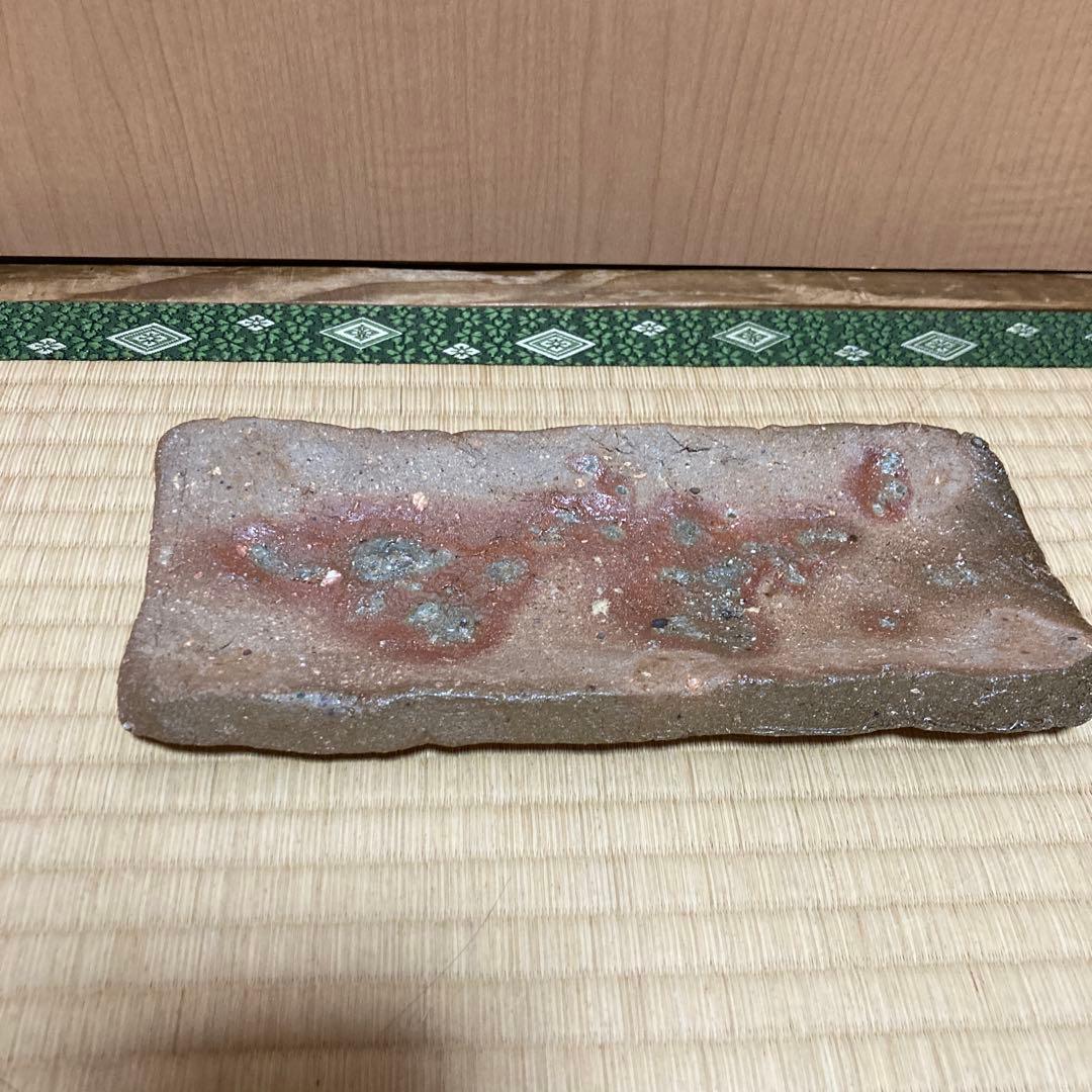 國吉清尚　焼き締め珊瑚紋　板皿　向付