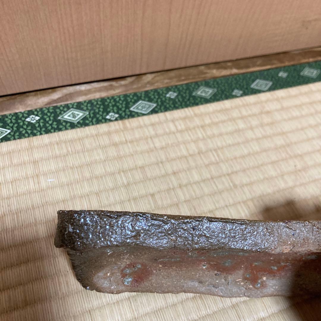 國吉清尚　焼き締め珊瑚紋　板皿　向付