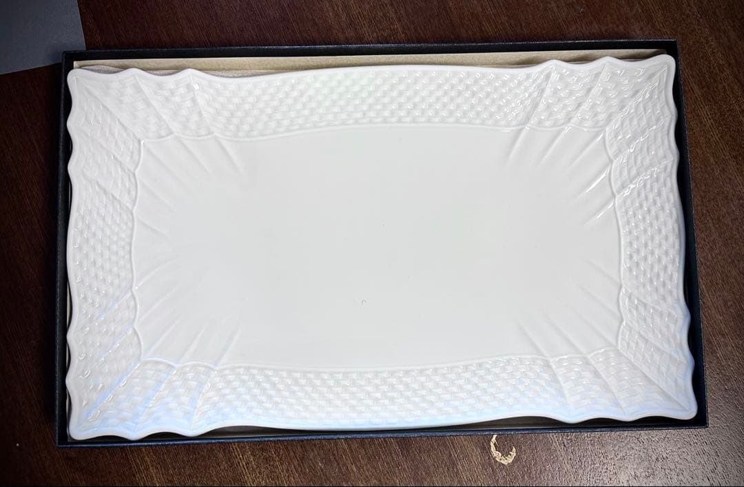 新品　Richard Ginori ホワイト長方形20×33cm 大皿