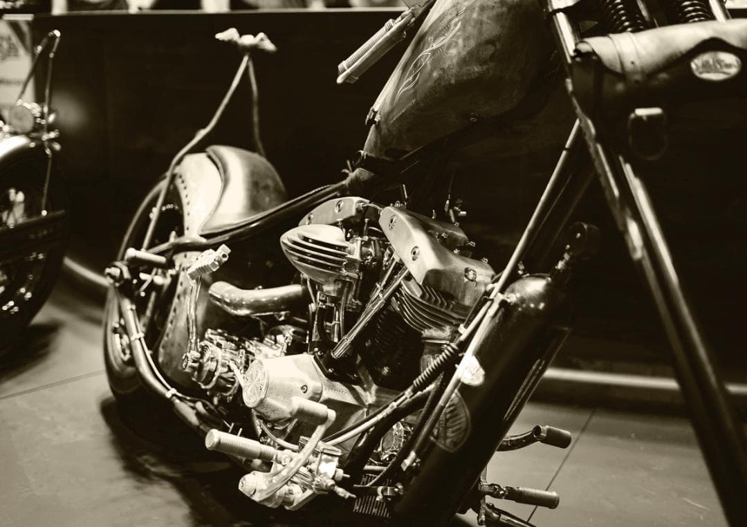 ハーレーショベルポスターパネルボード加工済 超大迫力A1サイズ【bike007】