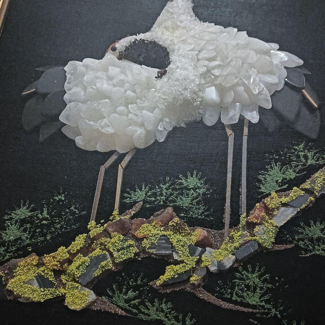 アート画 絵画 鶴 立体画 鶴 額縁付き