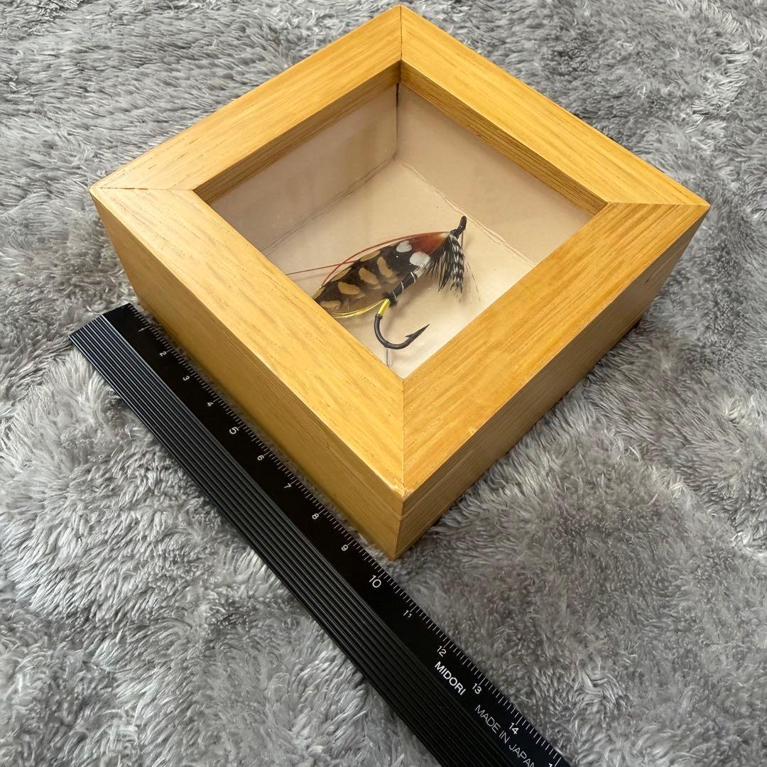 希少　ハンドメイド フライ（毛ばり）額装　立体フレーム　アート　釣り　インテリア