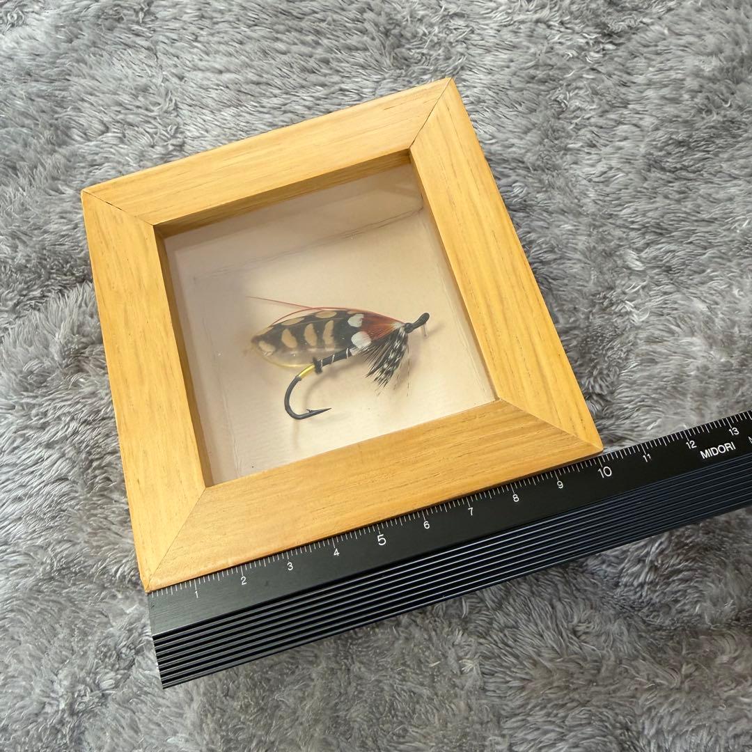 希少　ハンドメイド フライ（毛ばり）額装　立体フレーム　アート　釣り　インテリア