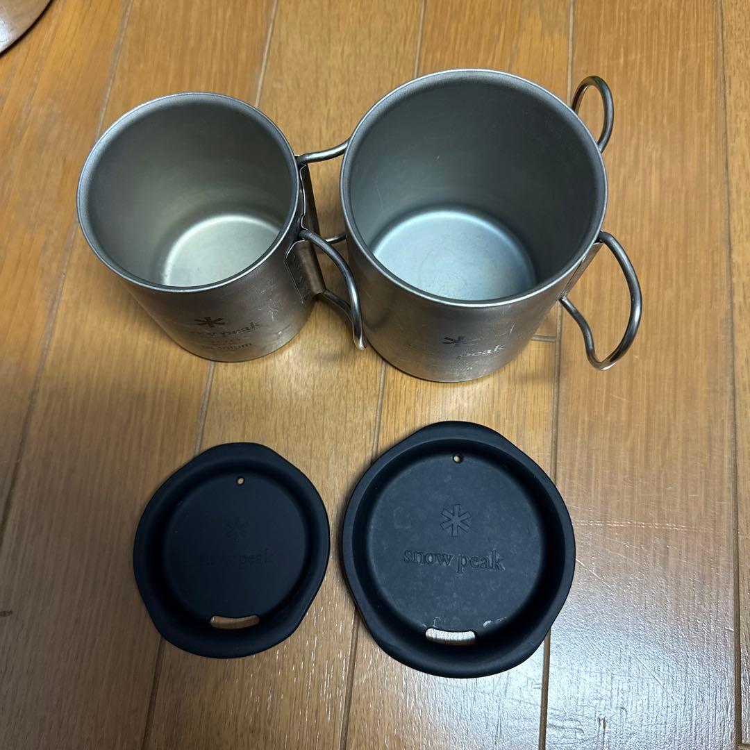  peak チタン ダブル　カップ 300ml 450ml セット