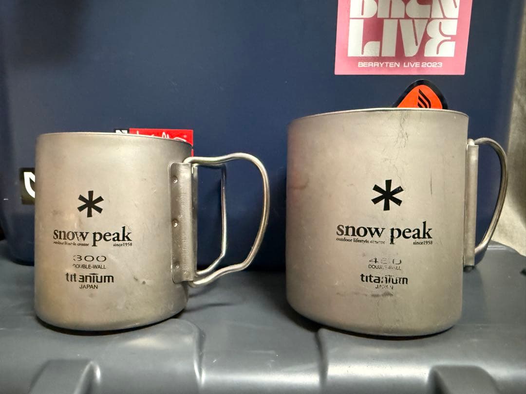  peak チタン ダブル　カップ 300ml 450ml セット