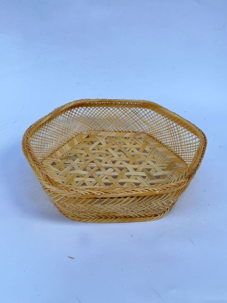 3点竹細工 果物皿 菓子入れ 小物入 水切り皿  手作工芸品 フルーツバスケット