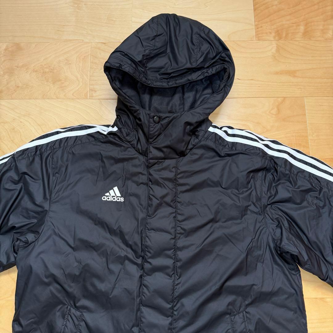 adidas ベンチコート　中綿コート　スーパーロング　防寒　黒ブラック　L新品