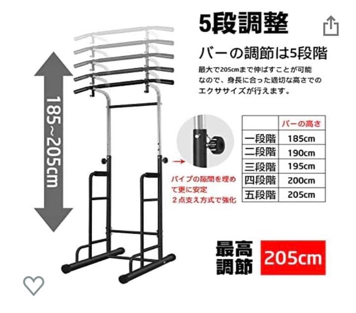 懸垂　ぶら下がり健康器 耐荷重130kg 懸垂バー