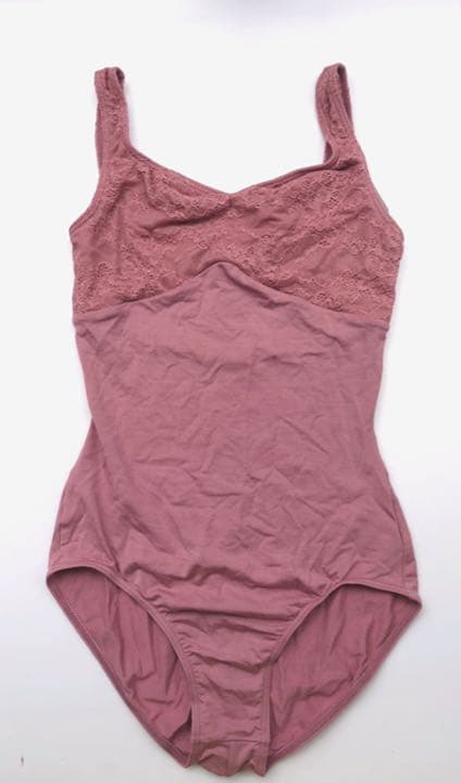 新品 チャコット★11,000円 レース切替ノースリーブレオタード  M