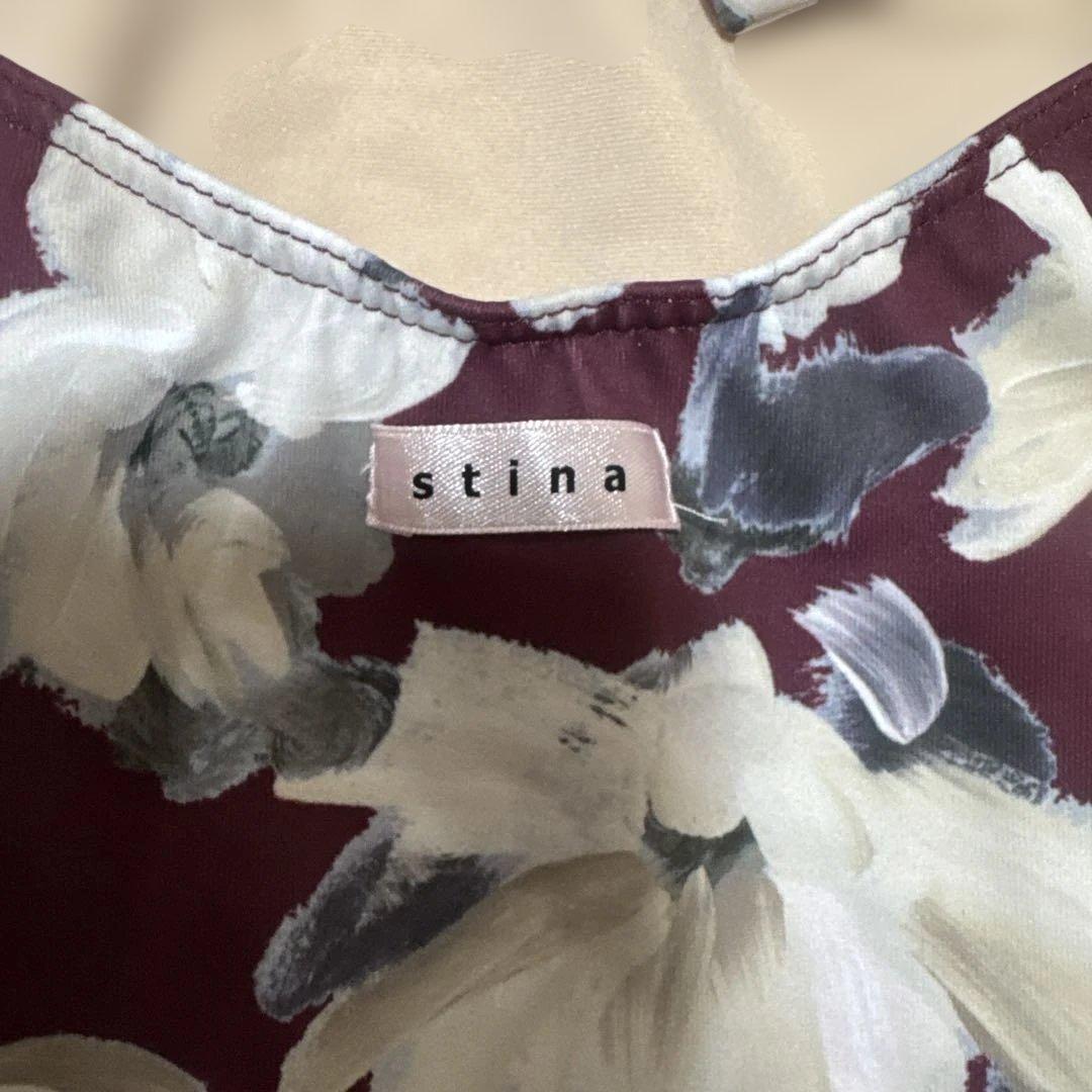stina 花柄レオタード ボルドー　サイズ kids S