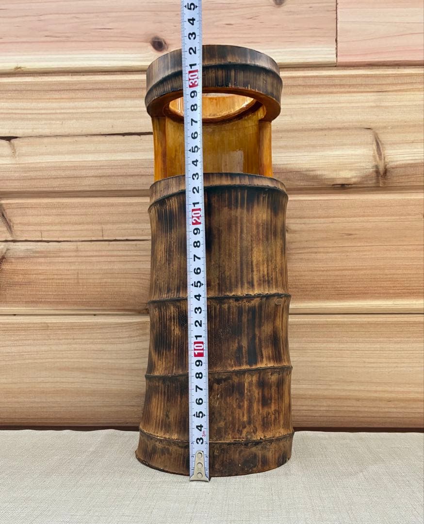 天然竹 花器 大型32cm 和モダン 竹花瓶 飾