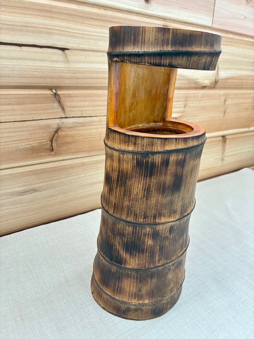 天然竹 花器 大型32cm 和モダン 竹花瓶 飾