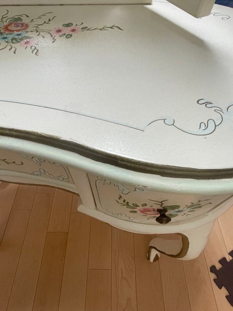 ロココ調お姫様風 猫脚三面鏡ドレッサー
