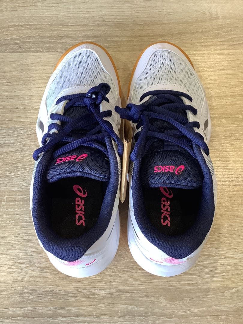 アシックス asics バレーボールシューズ jr 21.5㎝ 紺ピンク 箱無し