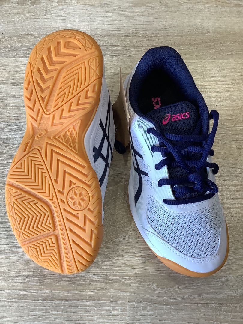 アシックス asics バレーボールシューズ jr 21.5㎝ 紺ピンク 箱無し