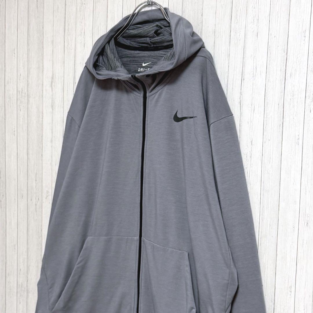 NIKE　ナイキ　パーカー ジップアップ　グレー　ビッグシルエット　XL