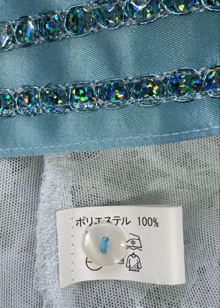 社交ダンス メンズ ダンス衣装 レース白 水色 M パーティー競技会デモ 日本製