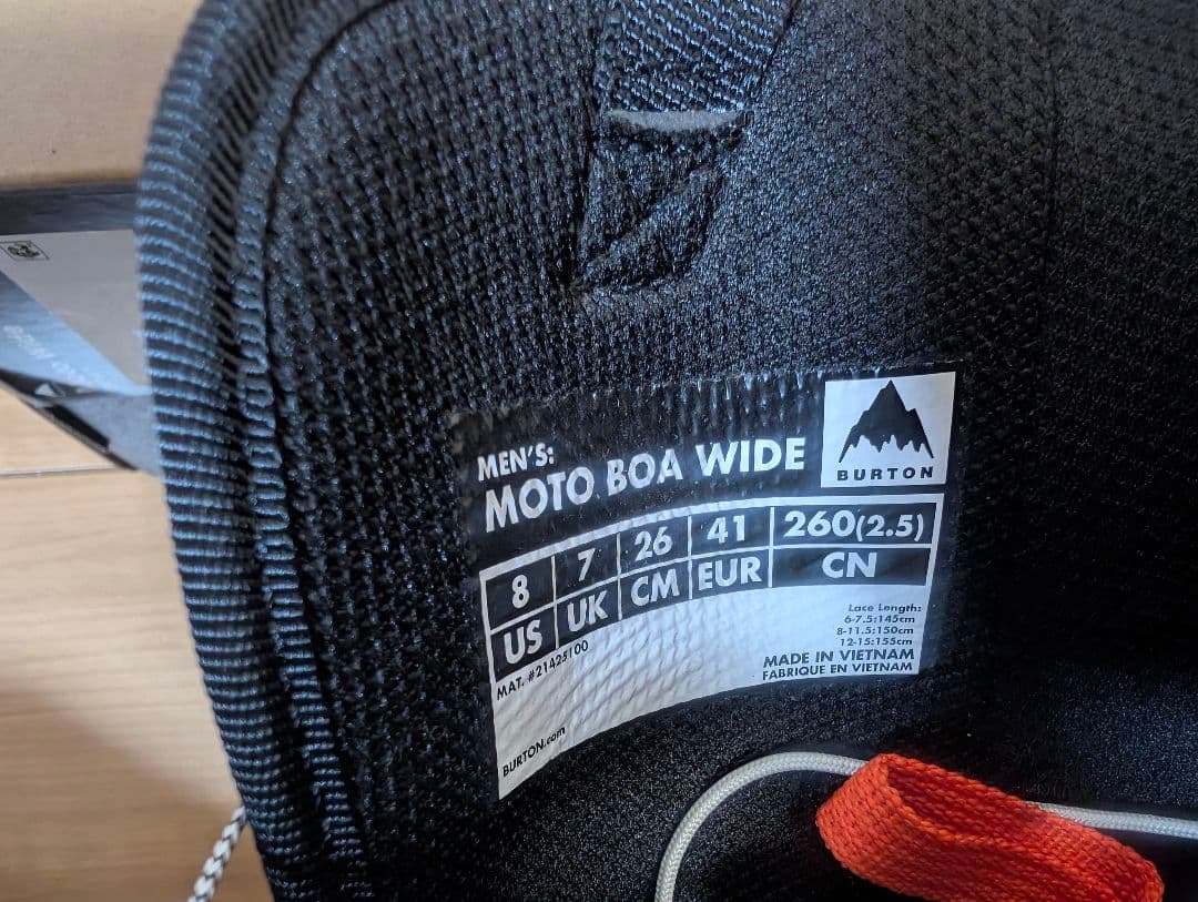 Burton moto wide boa 8 スノーボードブーツ ブラック