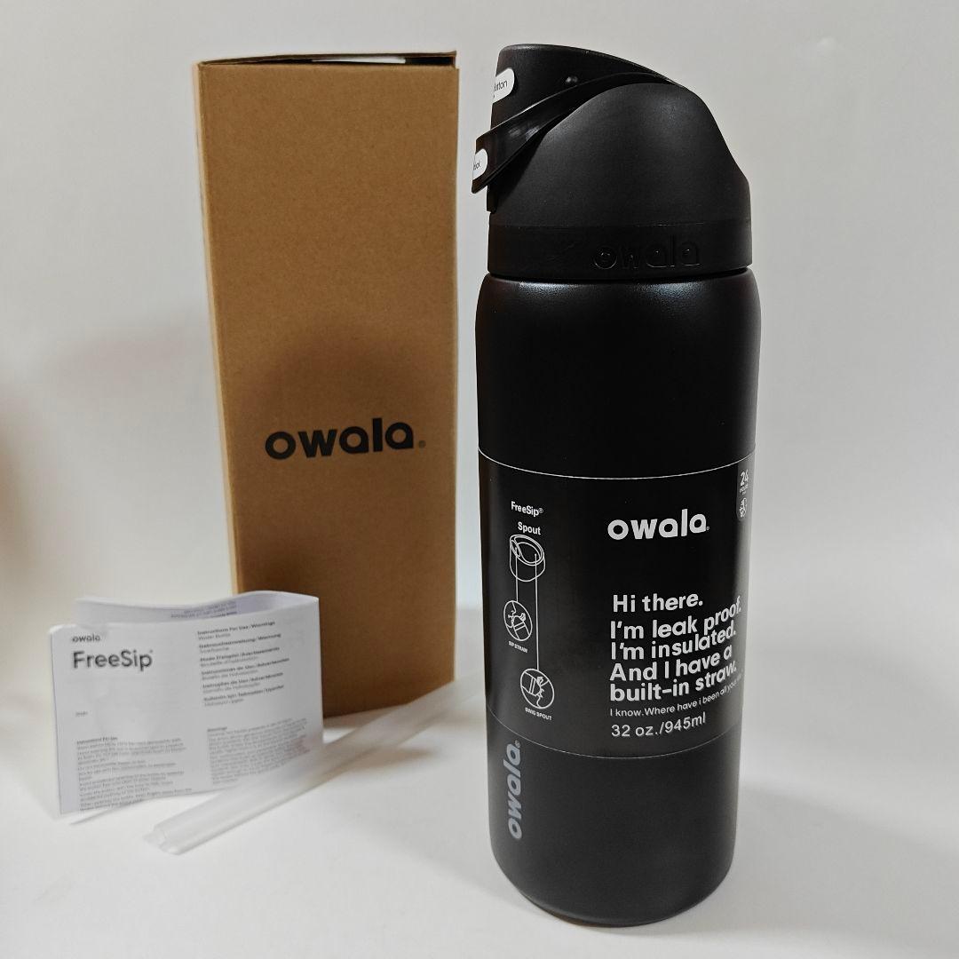 未使用 Owala FreeSipステンレススチールウォーターボトル32oz 黒
