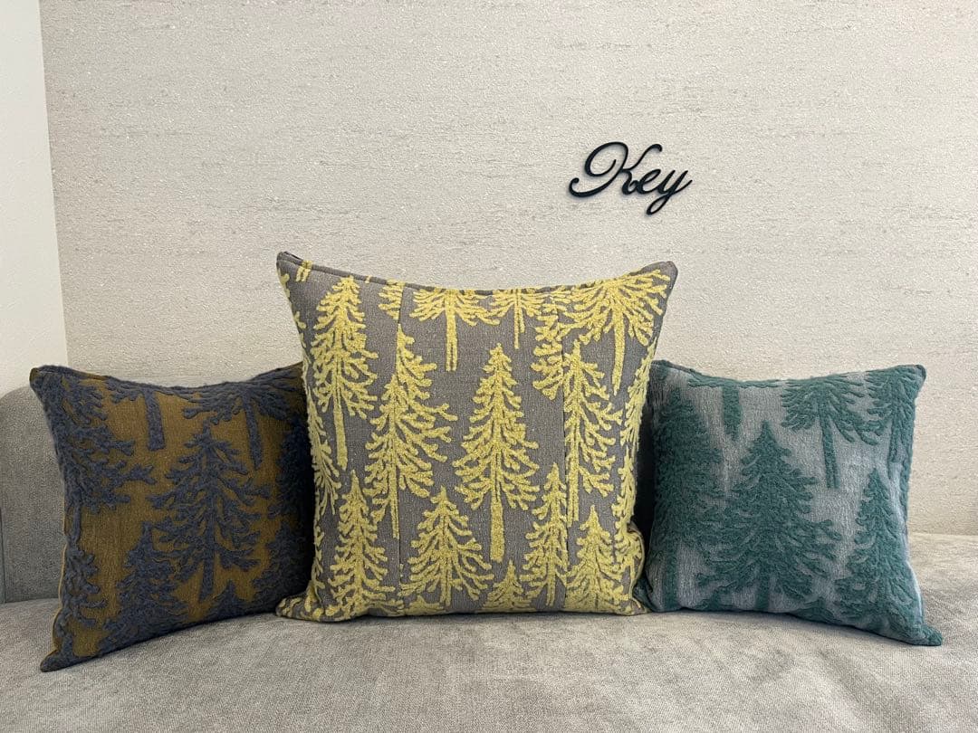 ミナペルホネン　ハンドメイドクッションカバー★metsa yellow パッチ