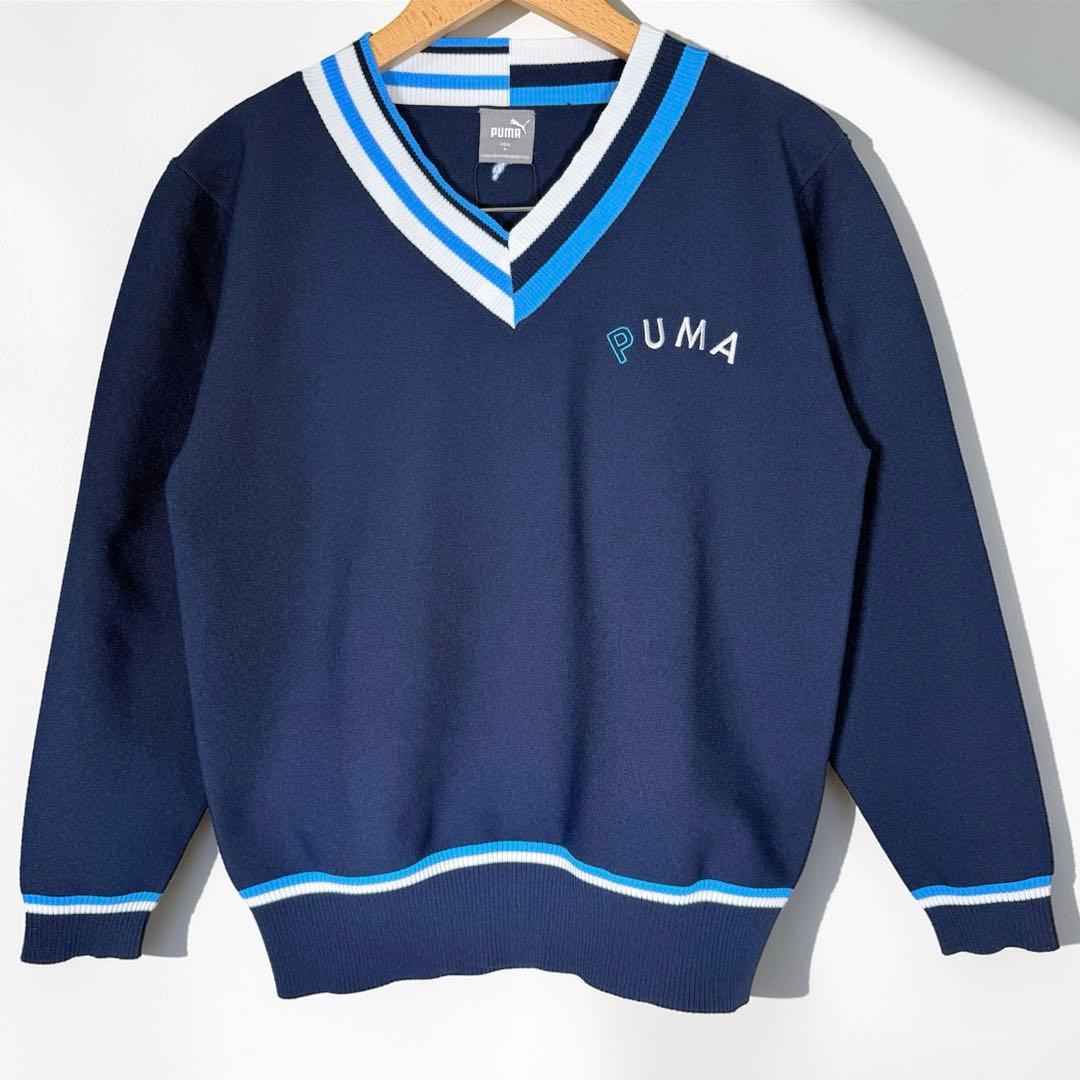 PUMA レディース Vネックセーター ネイビー