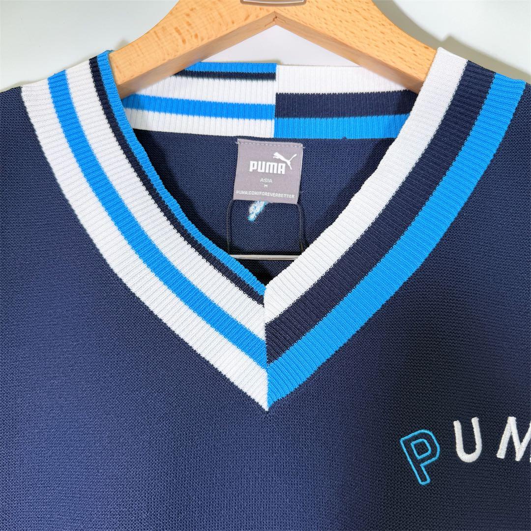 PUMA レディース Vネックセーター ネイビー