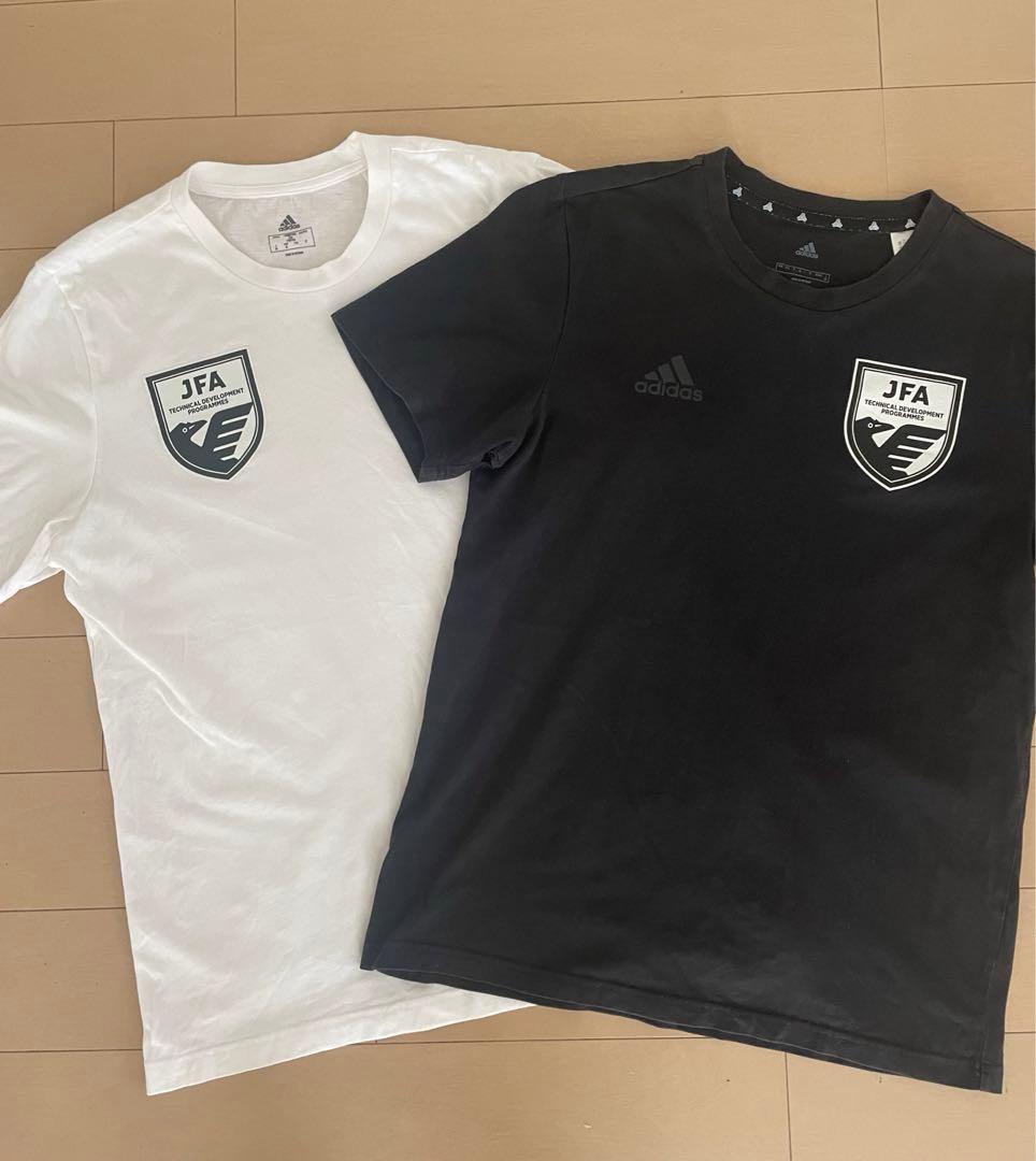【JFA非売品】adidas JFA 半袖シャツ 白黒２枚セット　Mサイズ
