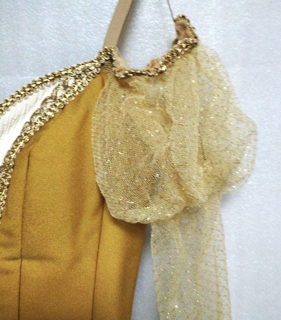 バレエ大人衣裳　ロマンチックチュチュ160センチ カーキ色　レース長袖