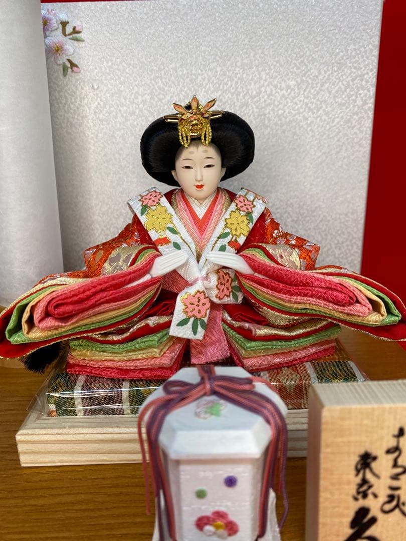 東京久月　雛人形　親王飾り収納セット・サイズ間口約４５×奥行約２２×高さ約３７㎝