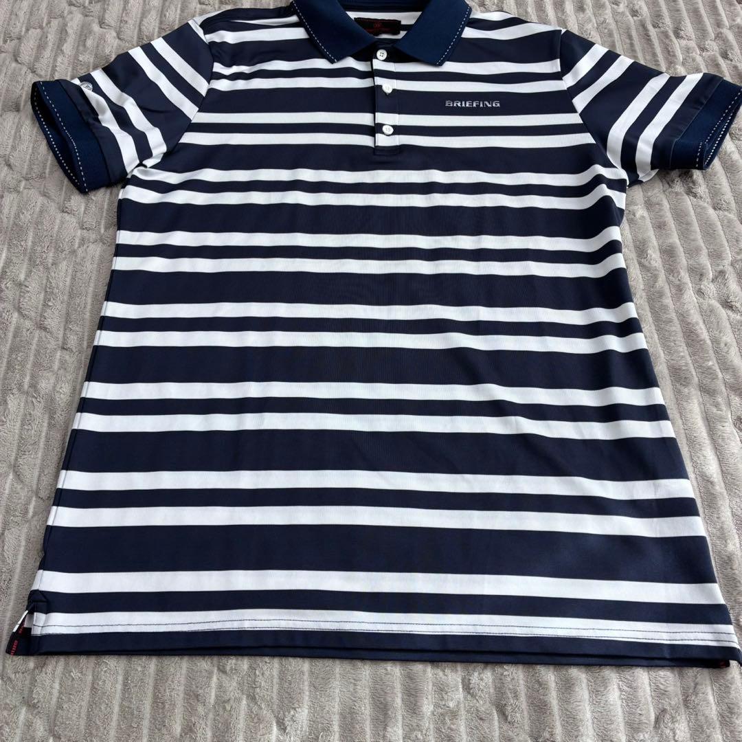 BRIEFING MENS STRIPE POLO ボーダーポロシャツ　Lサイズ