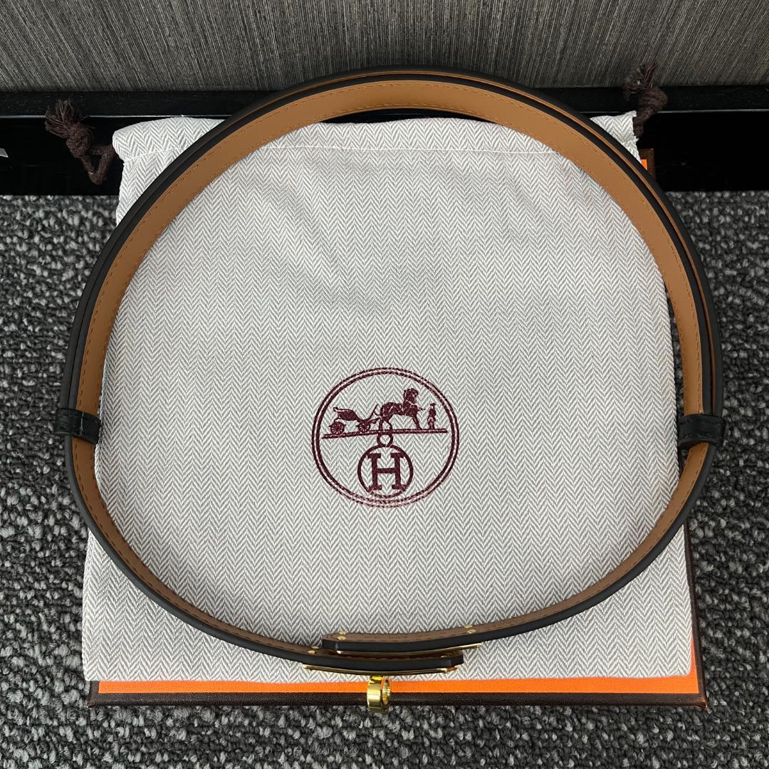 エルメス レディース ベルト 黒 　ゴールド金具