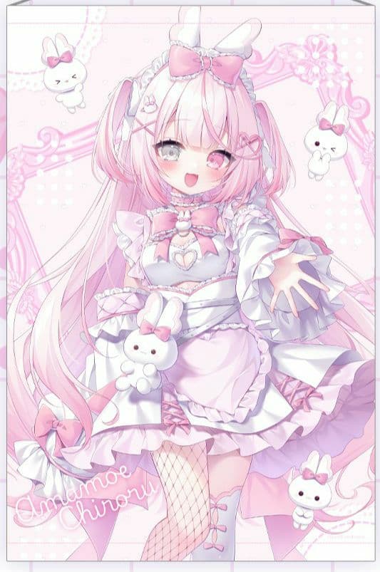 桃稚ちあ 甘萌ちろる ももちあ教 qunme タペストリー vtuber コミケ