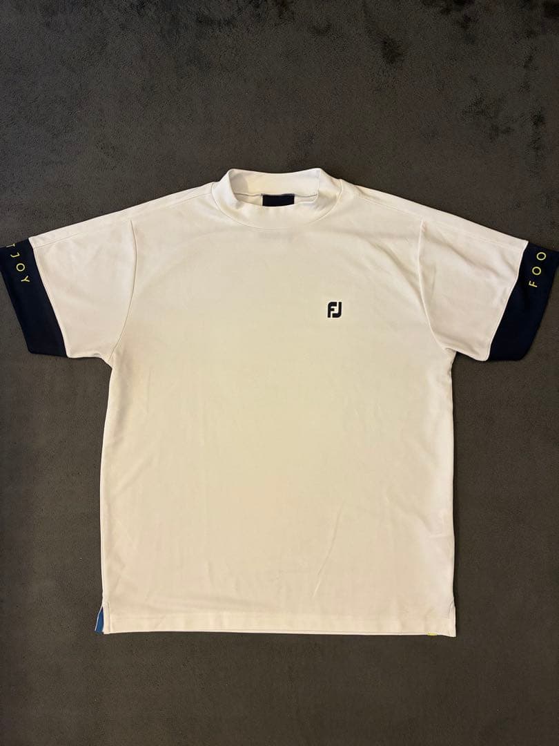 フットジョイ　ホワイト モックネックシャツ　FOOTJOY Lサイズ