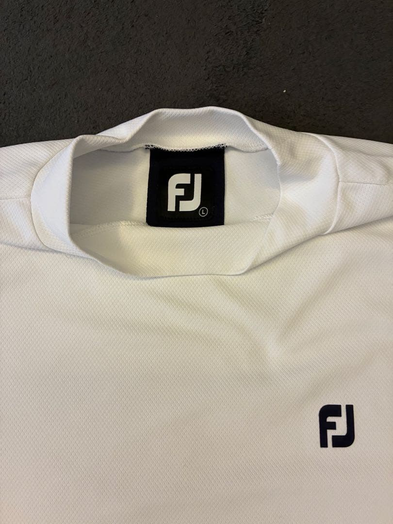 フットジョイ　ホワイト モックネックシャツ　FOOTJOY Lサイズ
