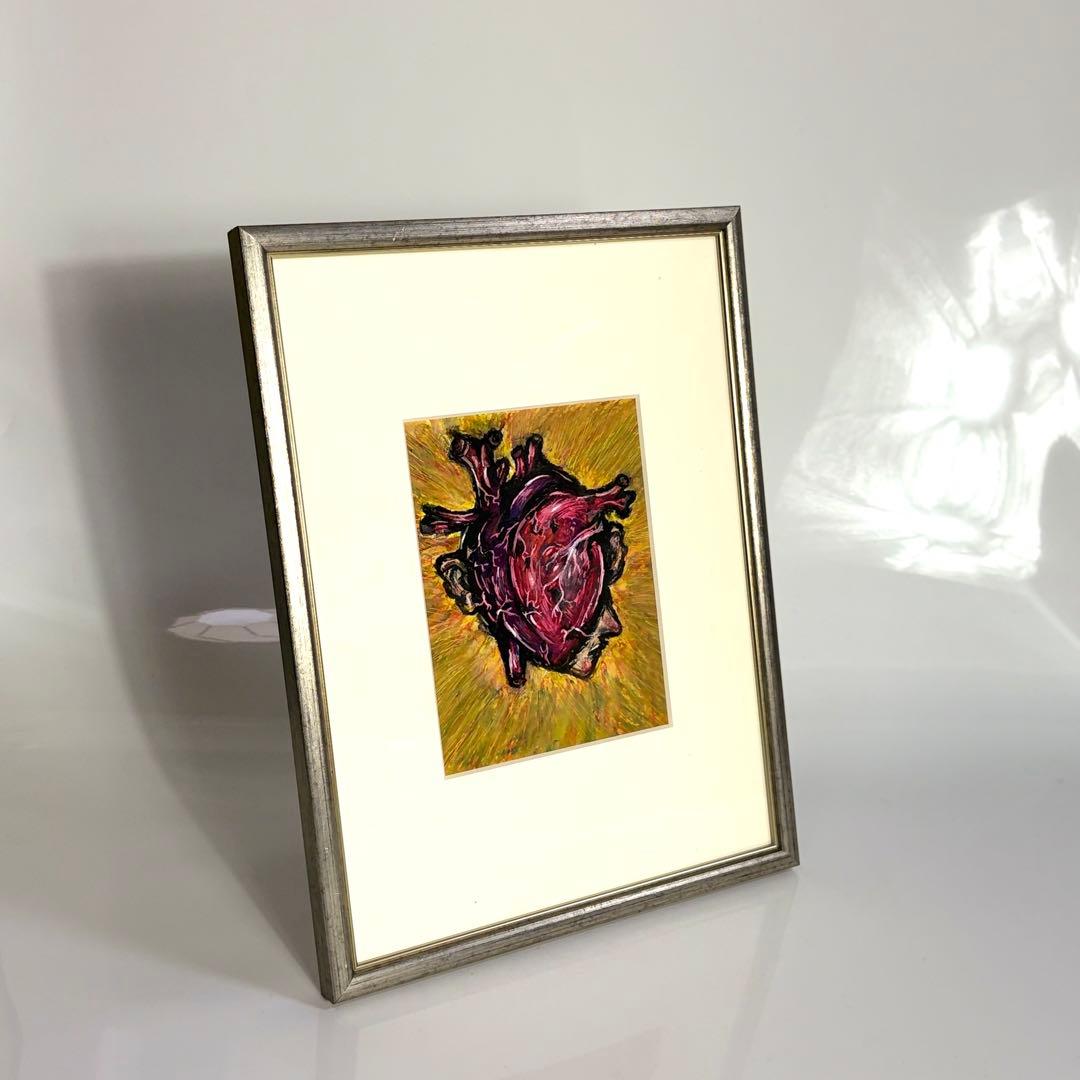 クレヨン画　現代アート　心臓