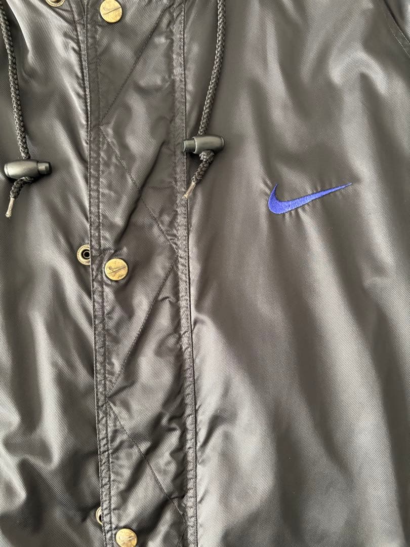NIKE ナイキ ナイロンジャケット ベンチコート 黒 青 スウォシュXL旧タグ