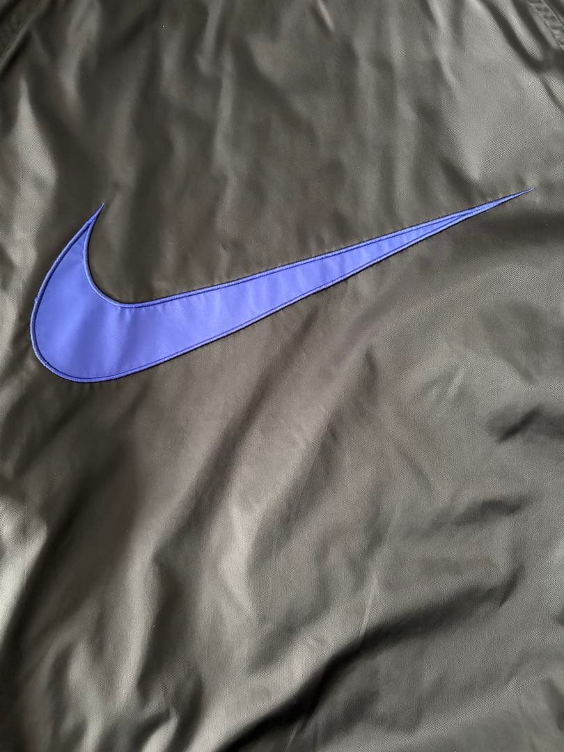 NIKE ナイキ ナイロンジャケット ベンチコート 黒 青 スウォシュXL旧タグ