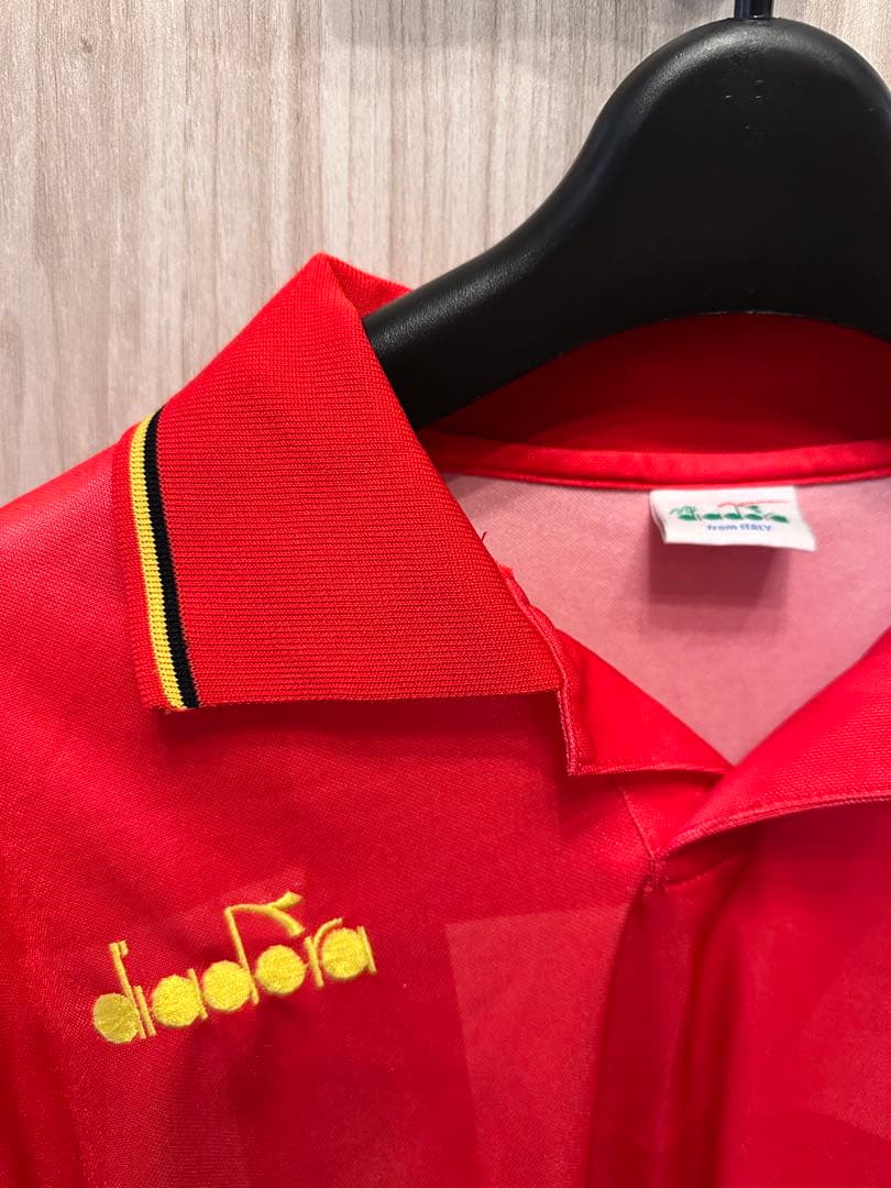 90sディアドラ　ヴィンテージサッカーシャツ　長袖ベルギー代表モデル