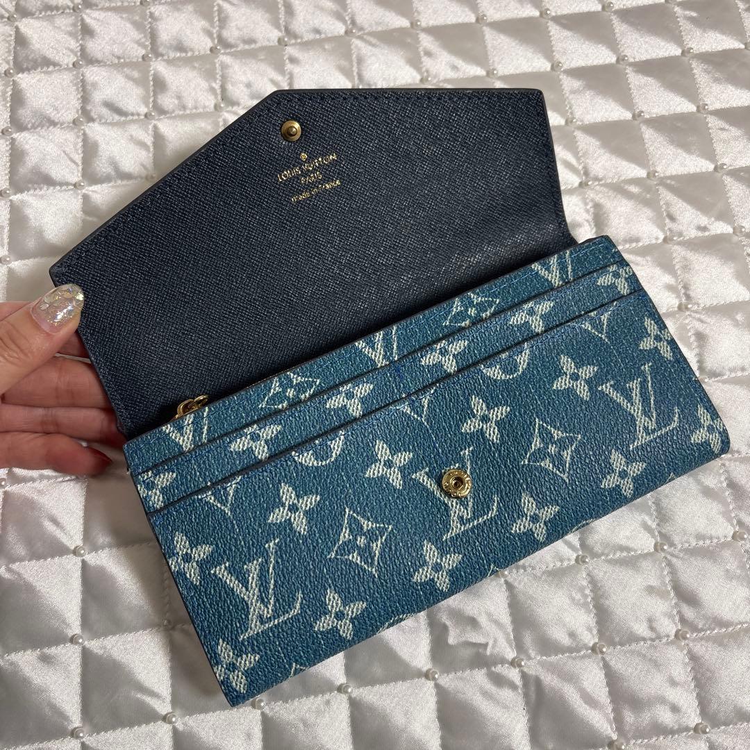 【訳あり】 未使用 LVノベルティ モノグラム 長財布 ウォレット ブルーカラー