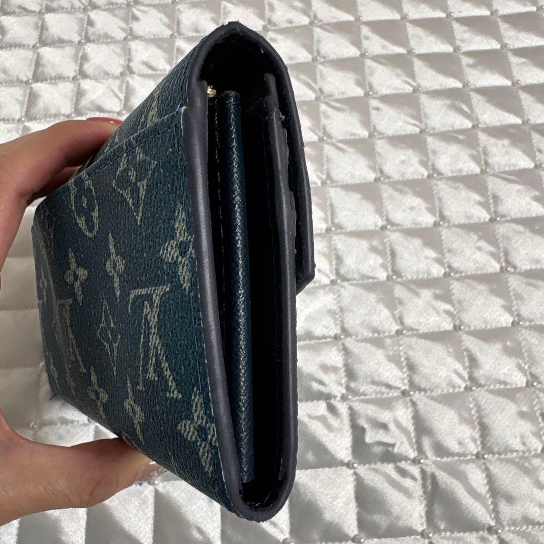 【訳あり】 未使用 LVノベルティ モノグラム 長財布 ウォレット ブルーカラー