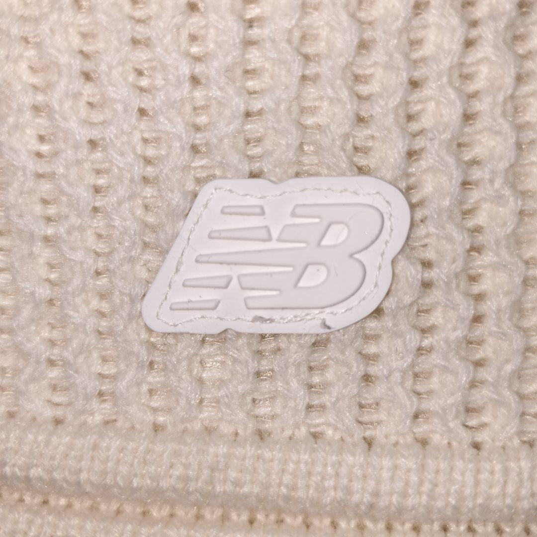 防風裏地 ニット NewBalance ホワイト セーター ゴルフウエア