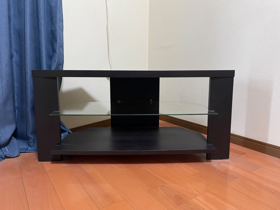 テレビ台 黒 木製（奥行き×横×高さ：35cm×90cm×42cm）