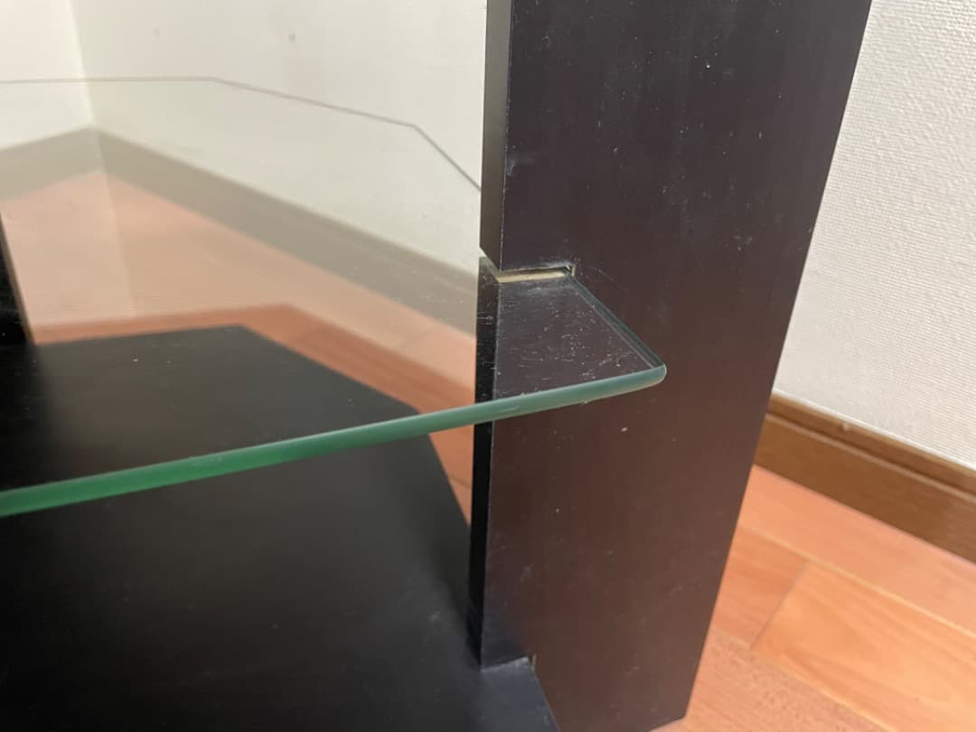 テレビ台 黒 木製（奥行き×横×高さ：35cm×90cm×42cm）