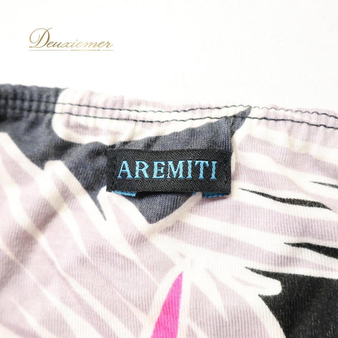 【フラダンス衣装】ブラック AREMITI ワンピース ドレス 黒 グレー