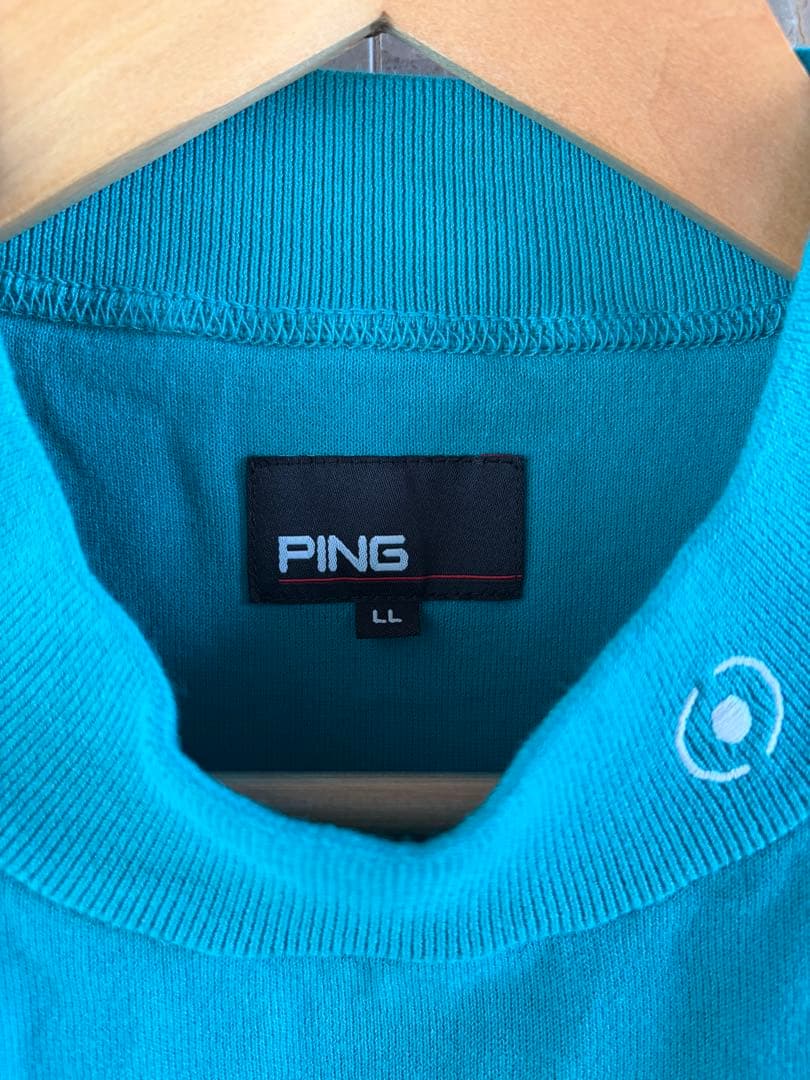 PING ゴルフシャツ LL ターコイズ