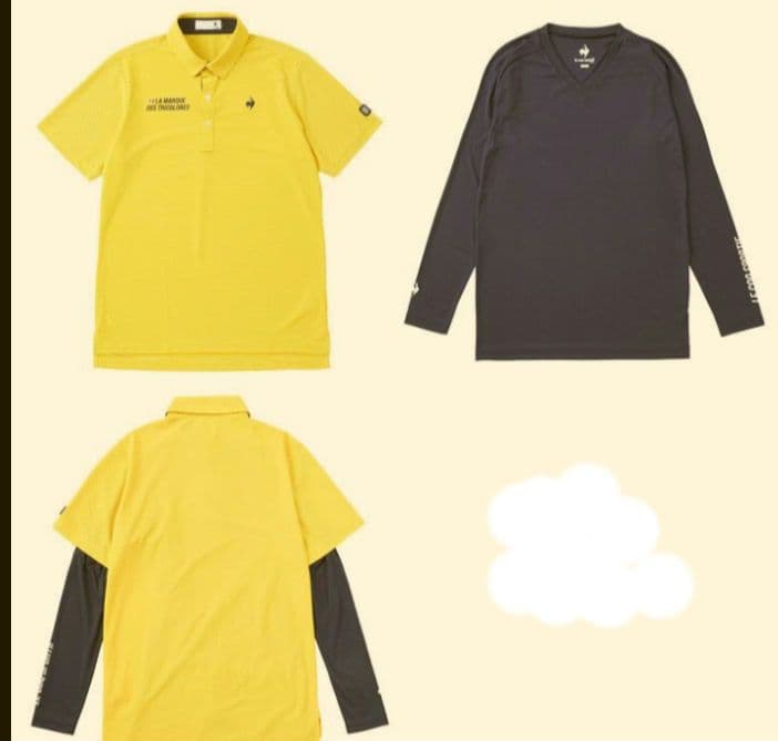 ルコック　ゴルフ ストレッチ 長袖インナーシャツ付き半袖ポロシャツ　LL　新品