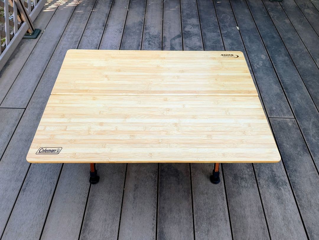 美品Colemanコンフォートマスターバンブーラウンジテーブル100